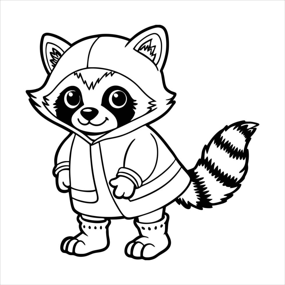 Raccoon Rain Jacket vector