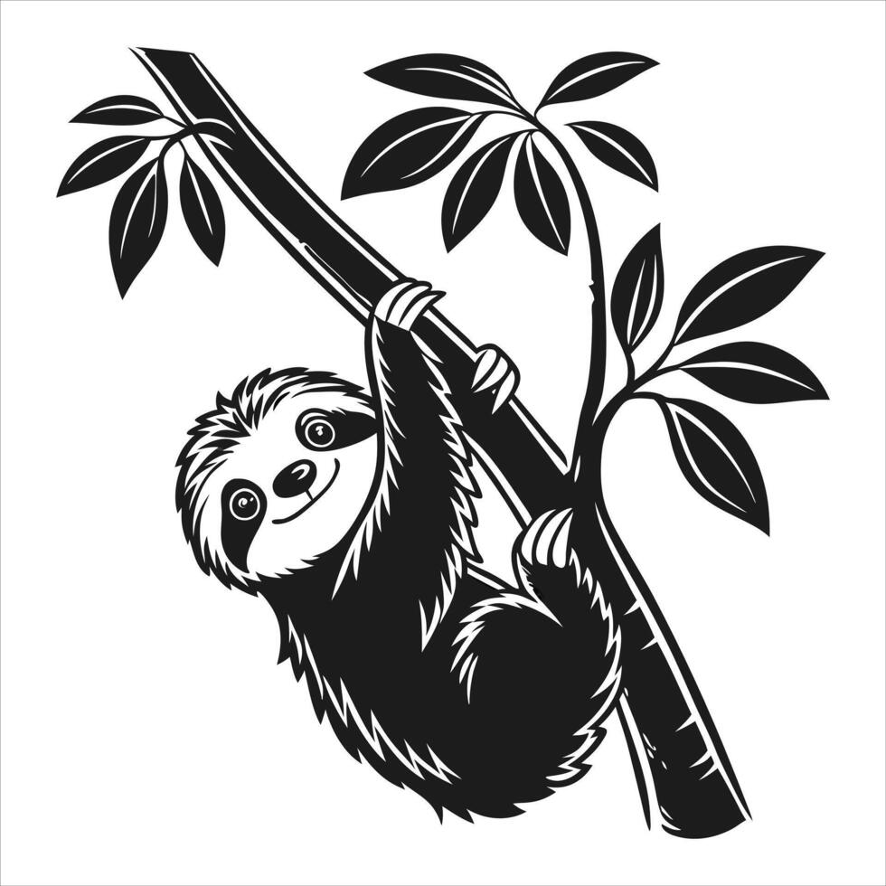 Sloth On Tree vector