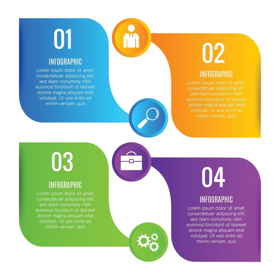 Stylish business 4 step options editable concept infographic template chart list design vector