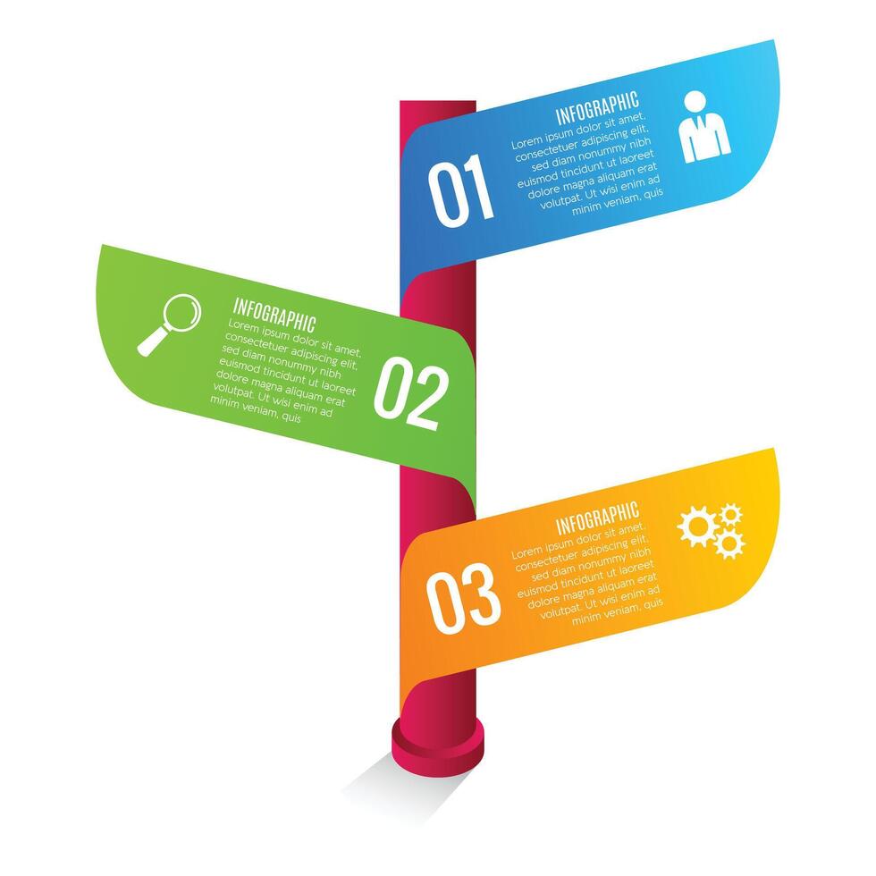3 step chart list modern infographic editable template creative business growth design vector