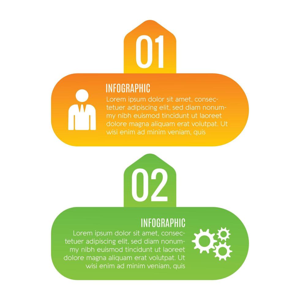 Infographic design for business growth 2 step chart list template vector