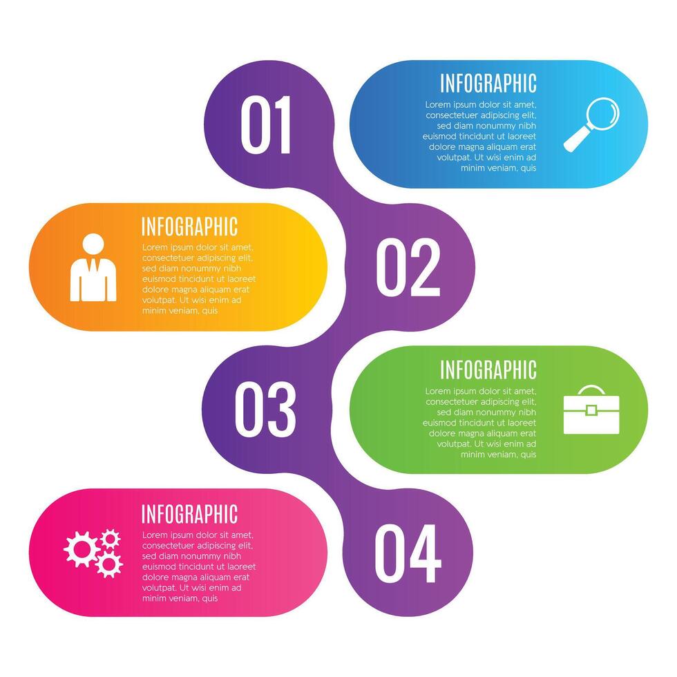 Modern creative business infographic 4 step concept chart list editable design vector