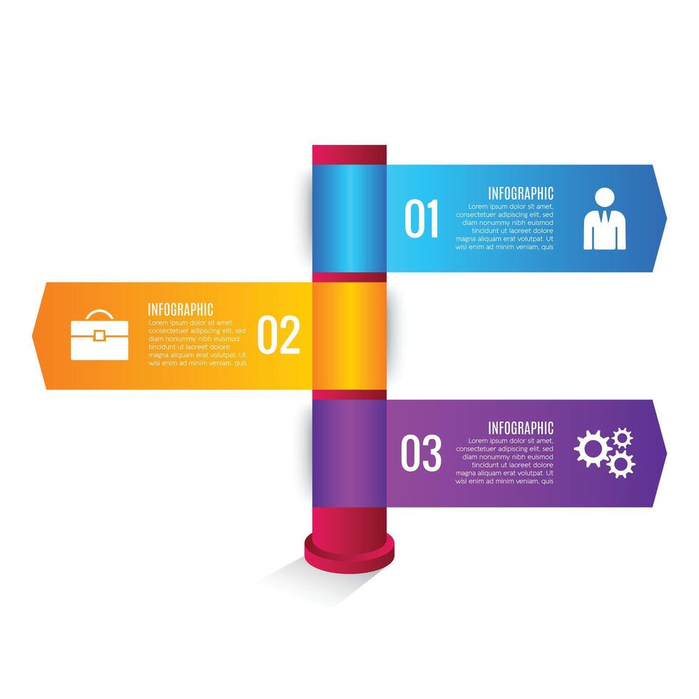 Modern business growth concept minimalist infographic with 3 step options chart list design vector