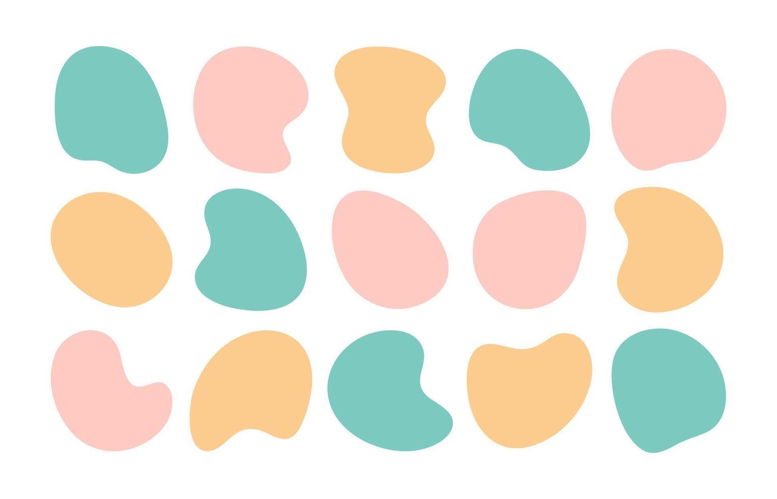 Color liquid organic blob shapes, pastel irregular random forms, fluid silhouette, simple smooth ink stain. Highlight for social media stories vector