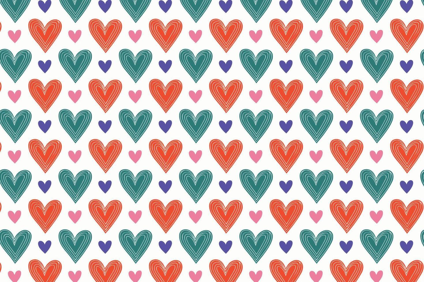 A colorful pattern with hearts illustration background vector