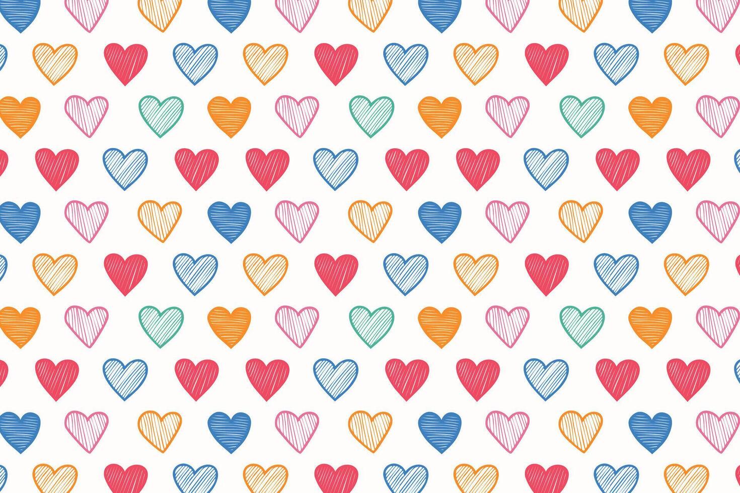 A colorful pattern background with hearts on it vector