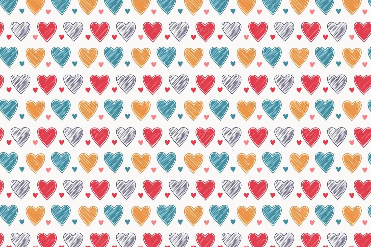A colorful pattern with hearts on it graphic vector