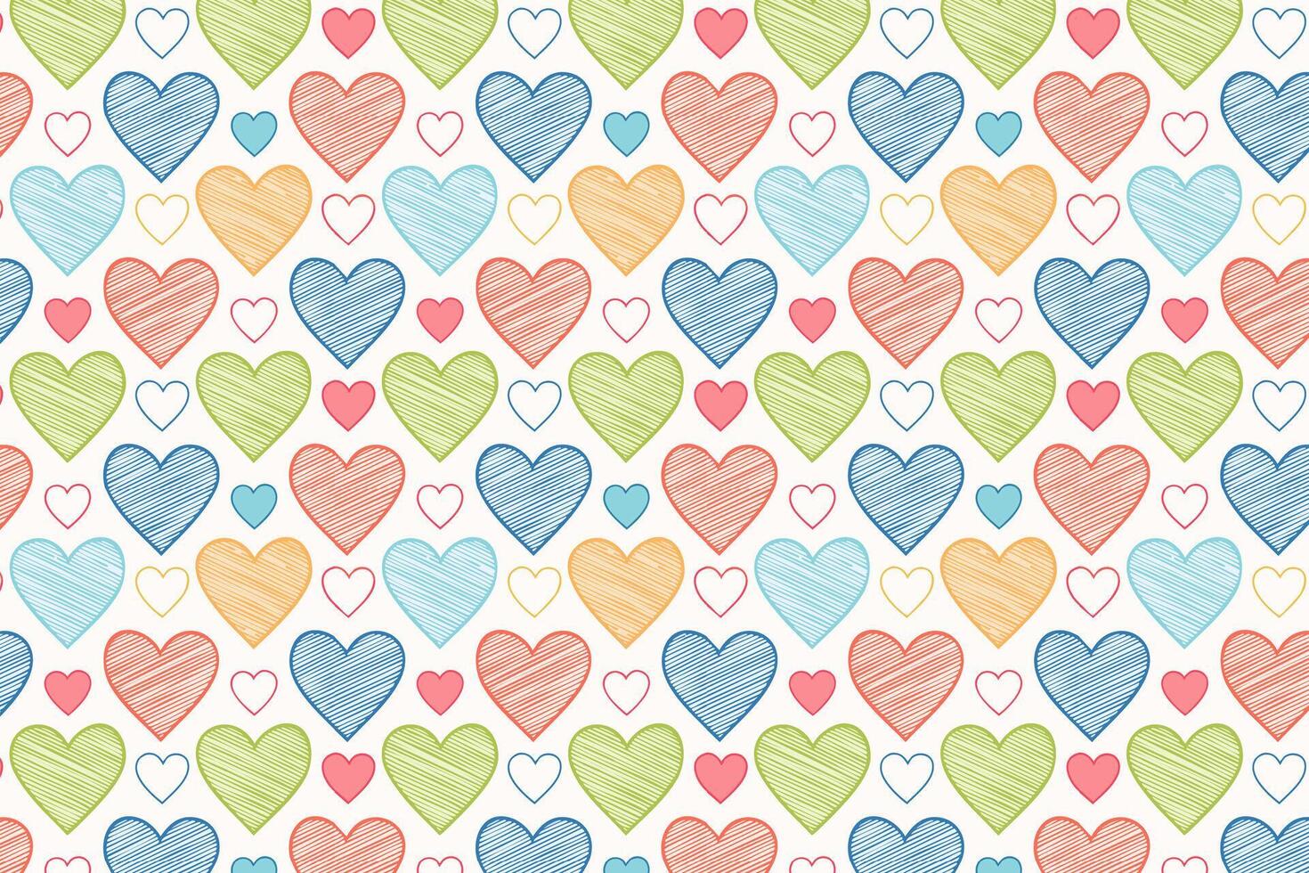 A colorful pattern design with loves on it vector