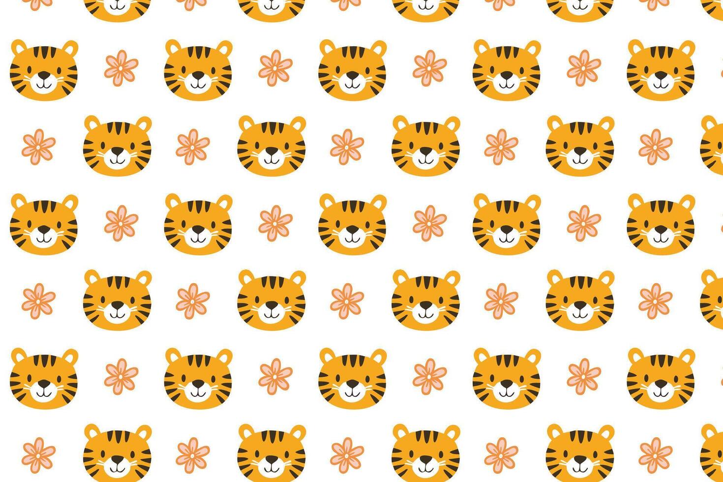 A pattern with a tiger face on it vector
