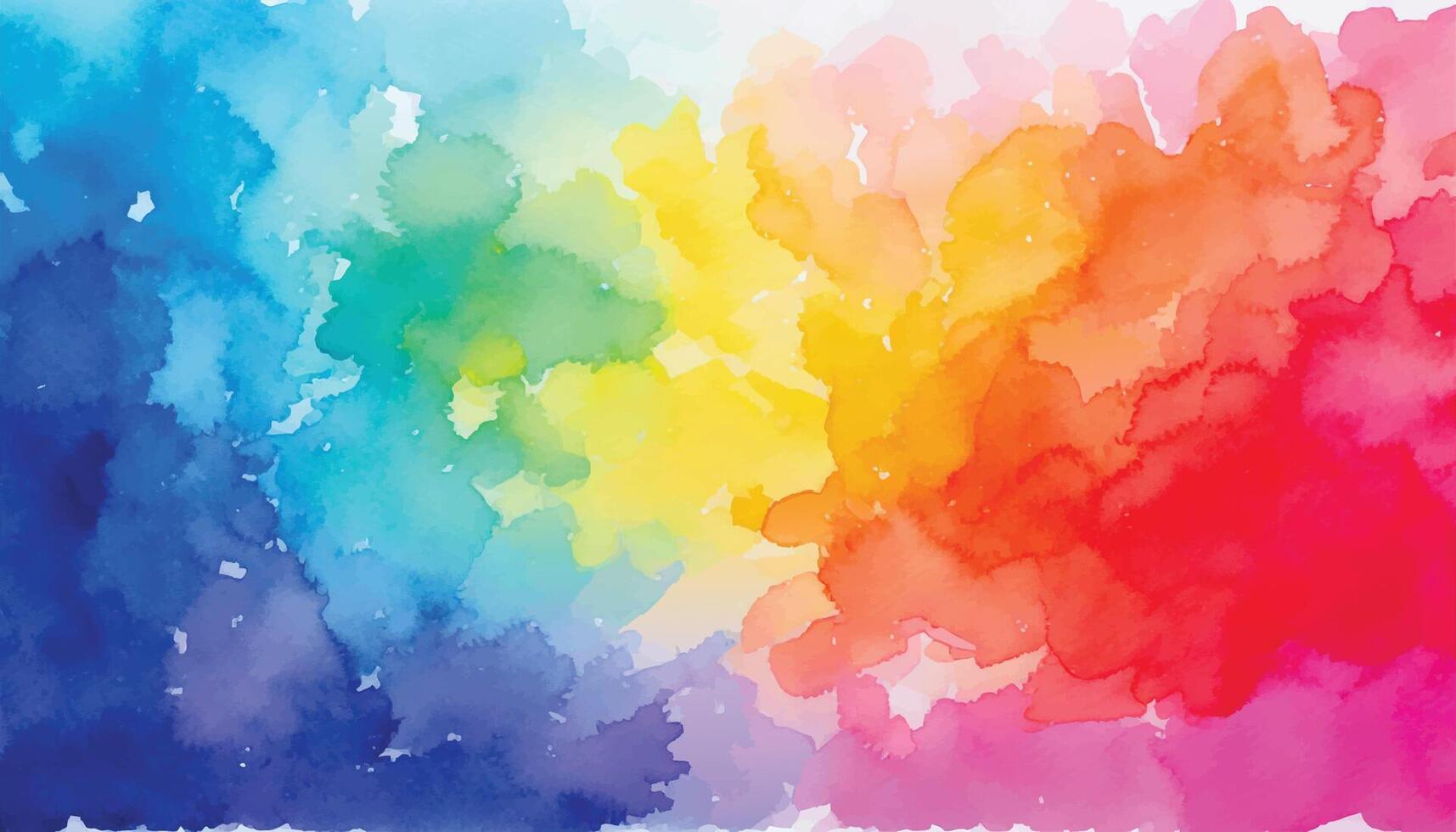 Watercolor rainbow background design hand drawn vector