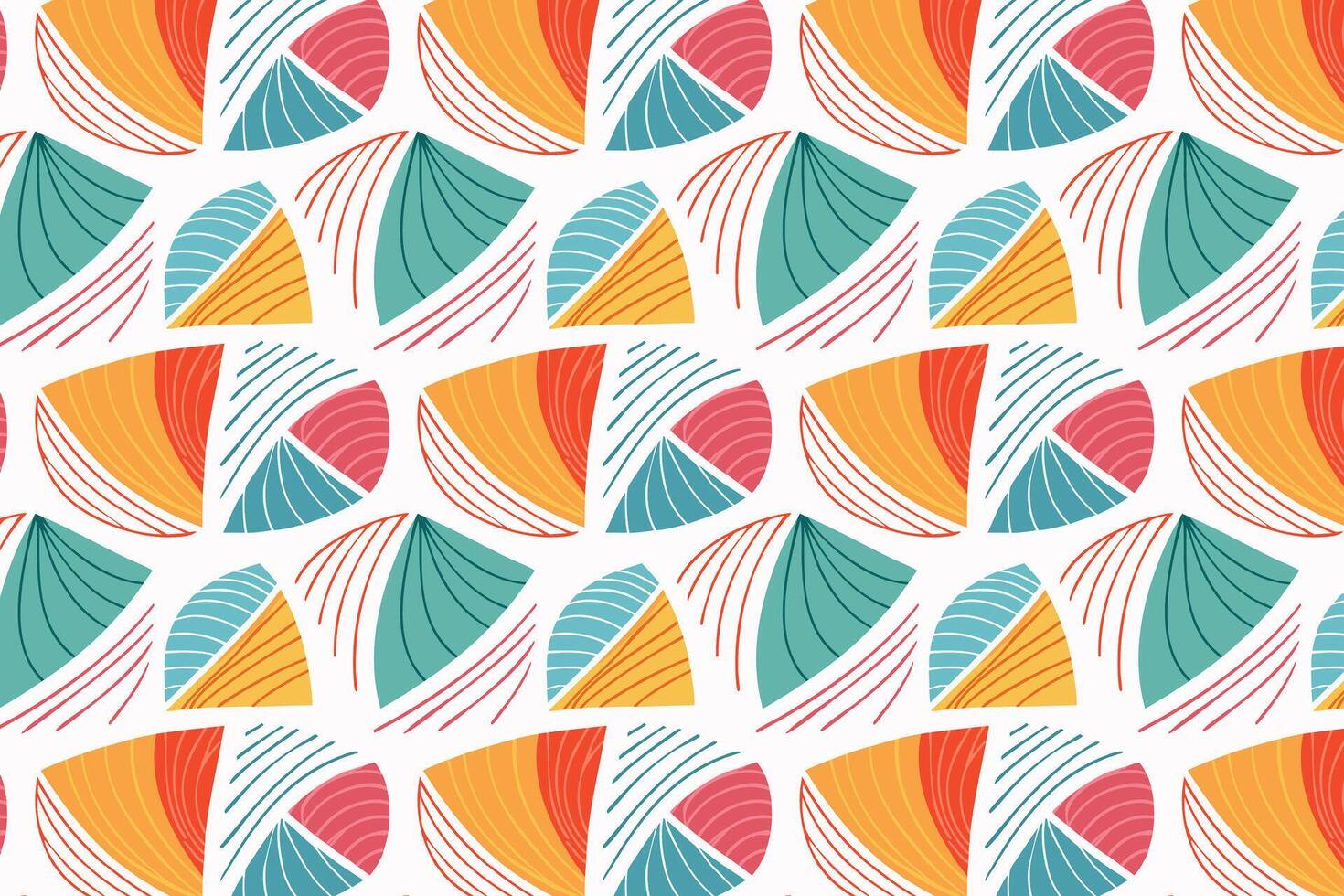 A colorful pattern with waves and shapes vector