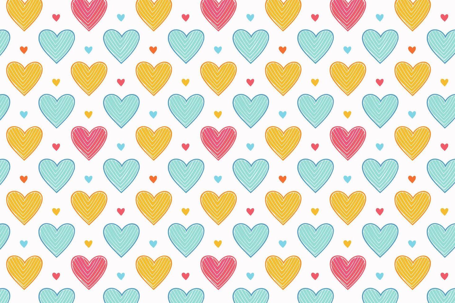 Hand drawn colorful pattern with loves on it vector