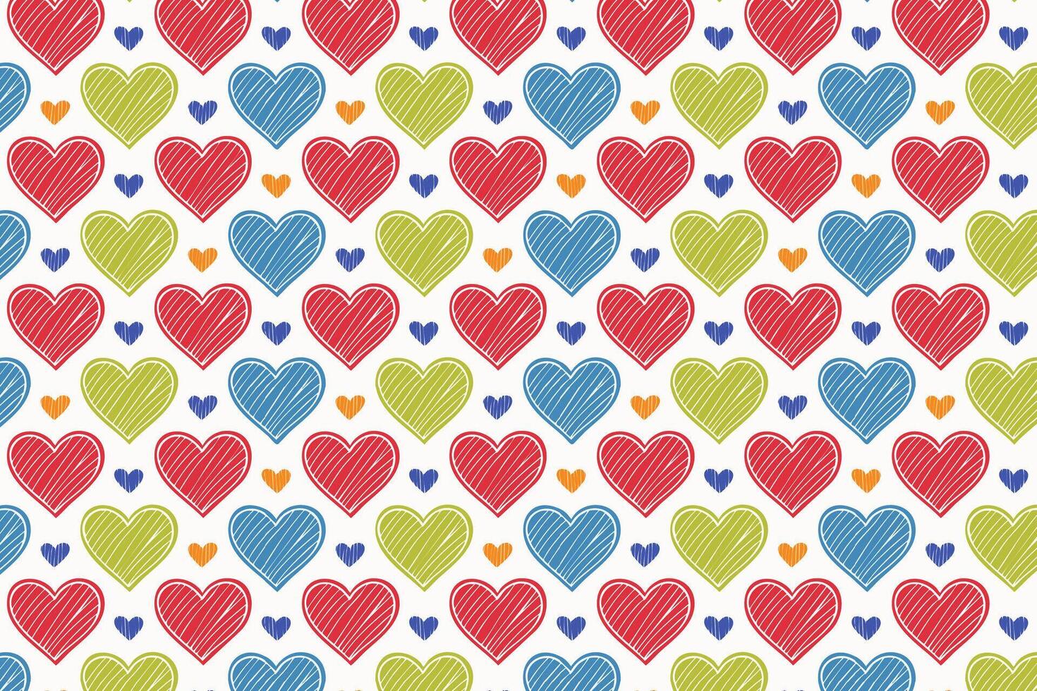 A colorful pattern with loves hand drawn illustration vector