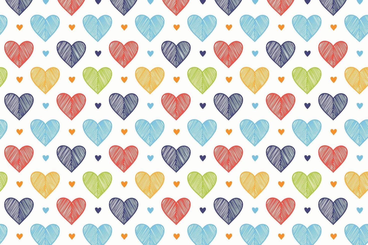 A colorful pattern with loves hand drawn vector