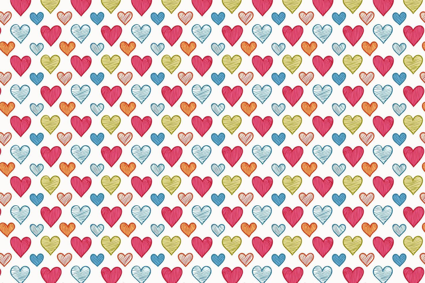 A colorful pattern with hearts on it illustration vector