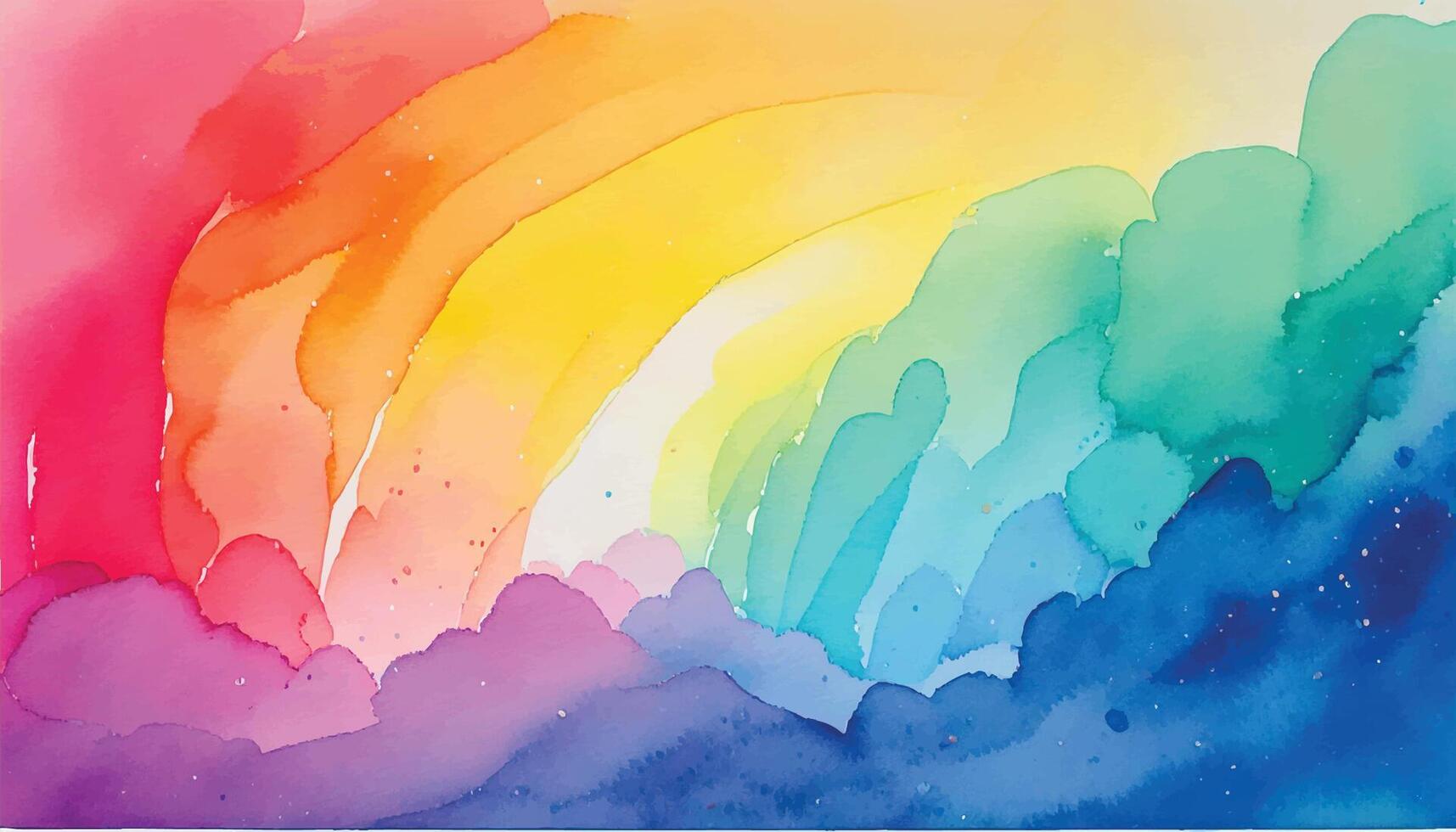 Rainbow watercolor abstract background vector