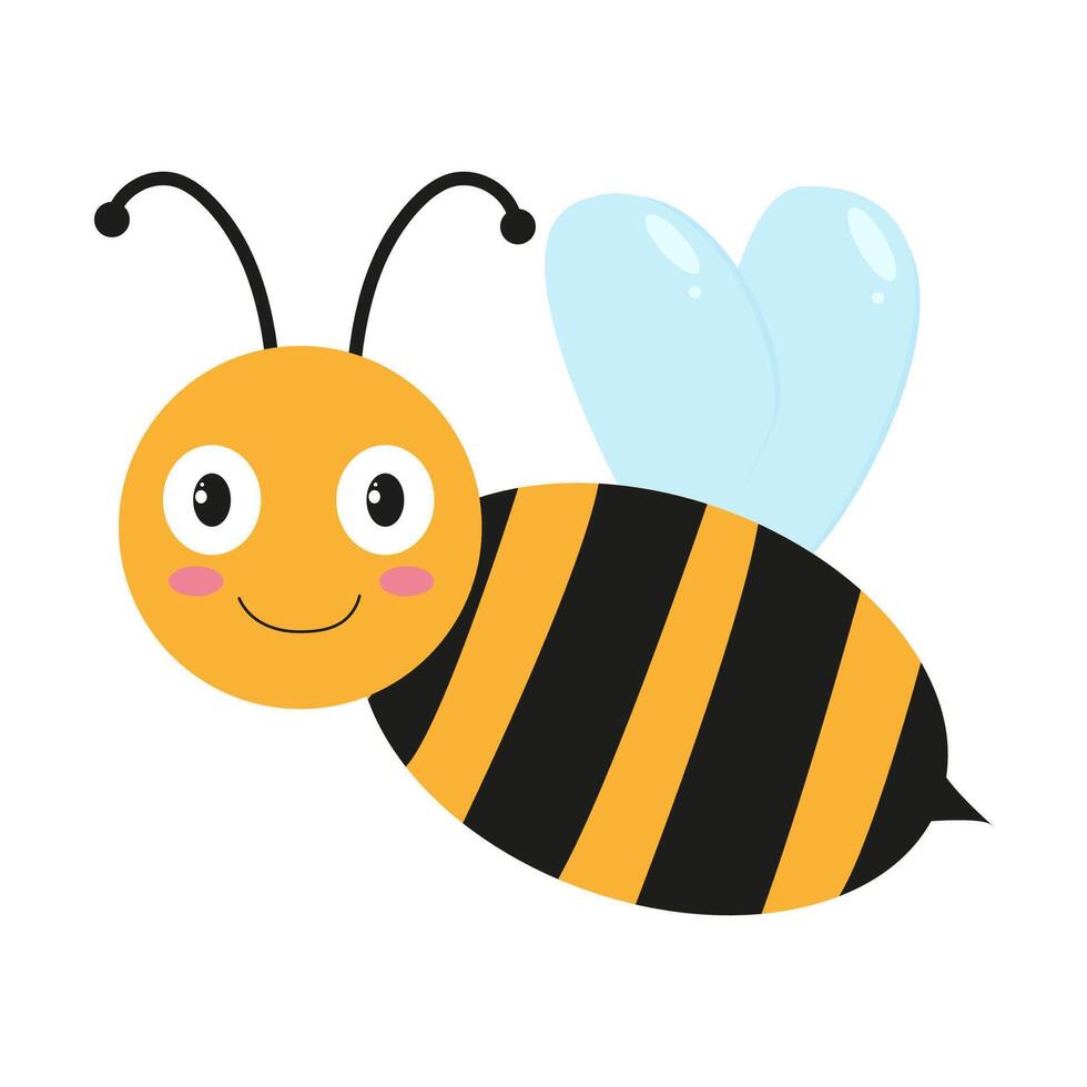 The bee is smiling. Bee icon vector
