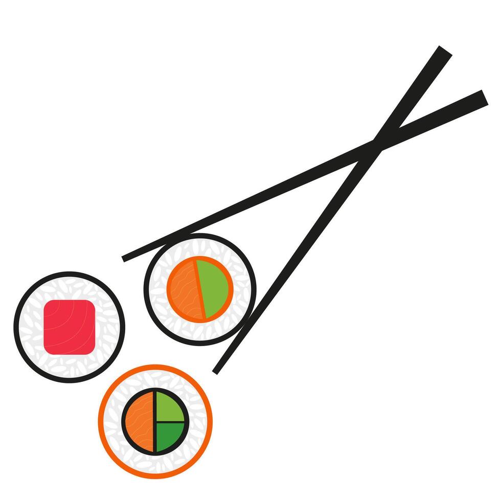Japanese food. Sushi. Sticks. vector