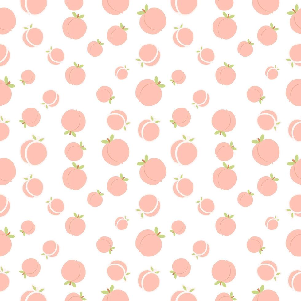 Pattern with peaches on a white background. graphics vector