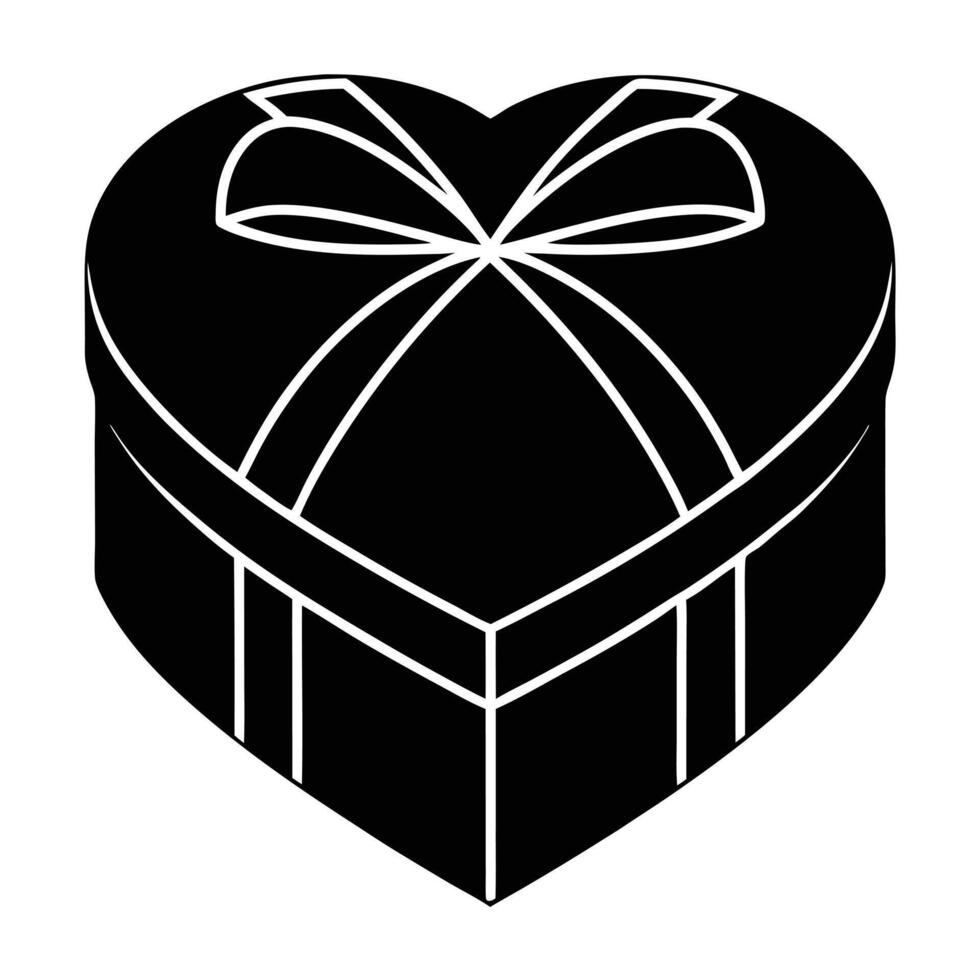 Gift box icon in black style illustration design vector