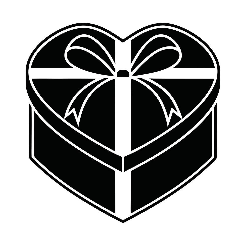 Gift box icon in heart shape illustration vector