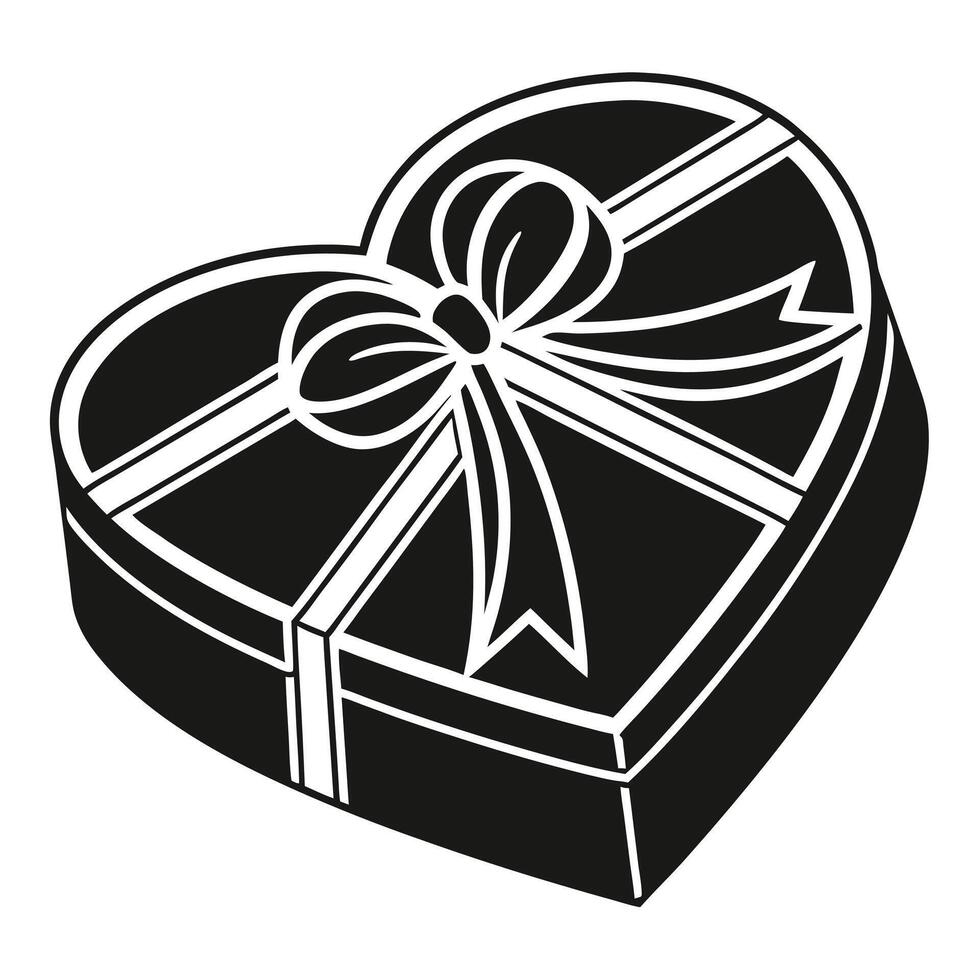 Gift box icon in black style illustration vector
