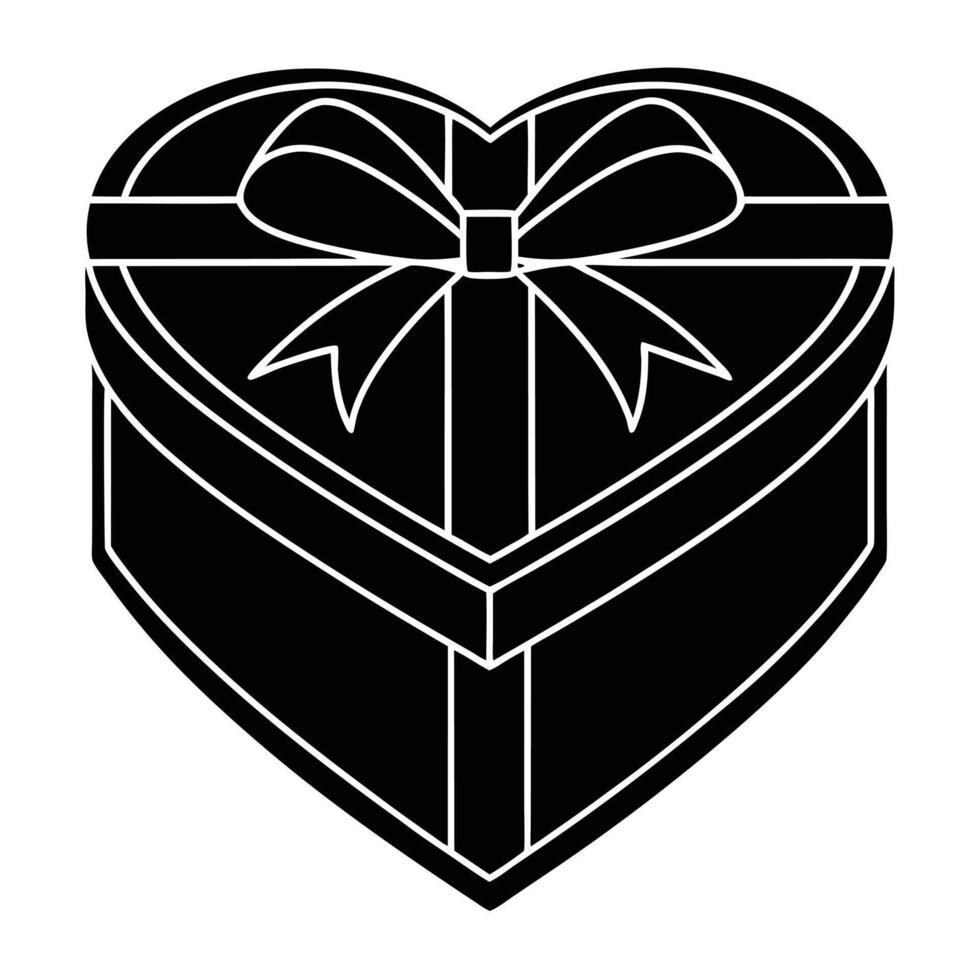 Gift box icon in black style illustration design vector
