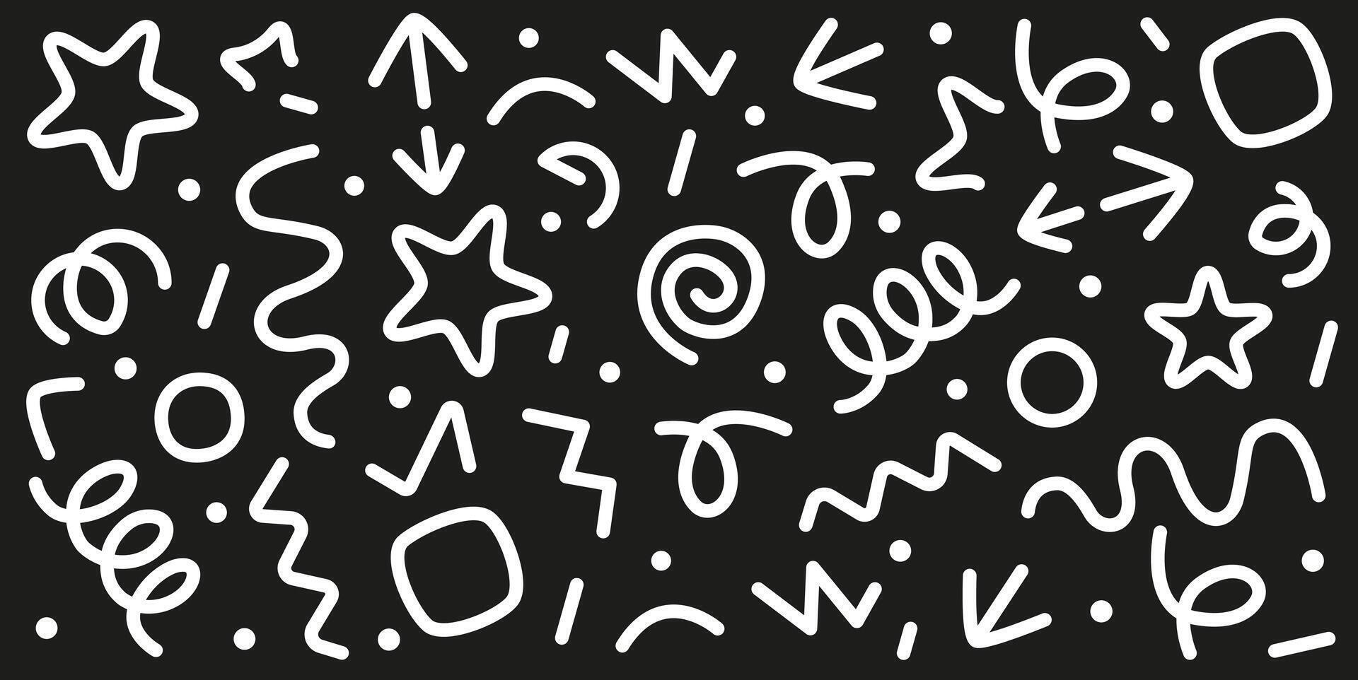 Set of flat line icons. Straight and curved lines indicate a certain direction, springs, symbols. vector