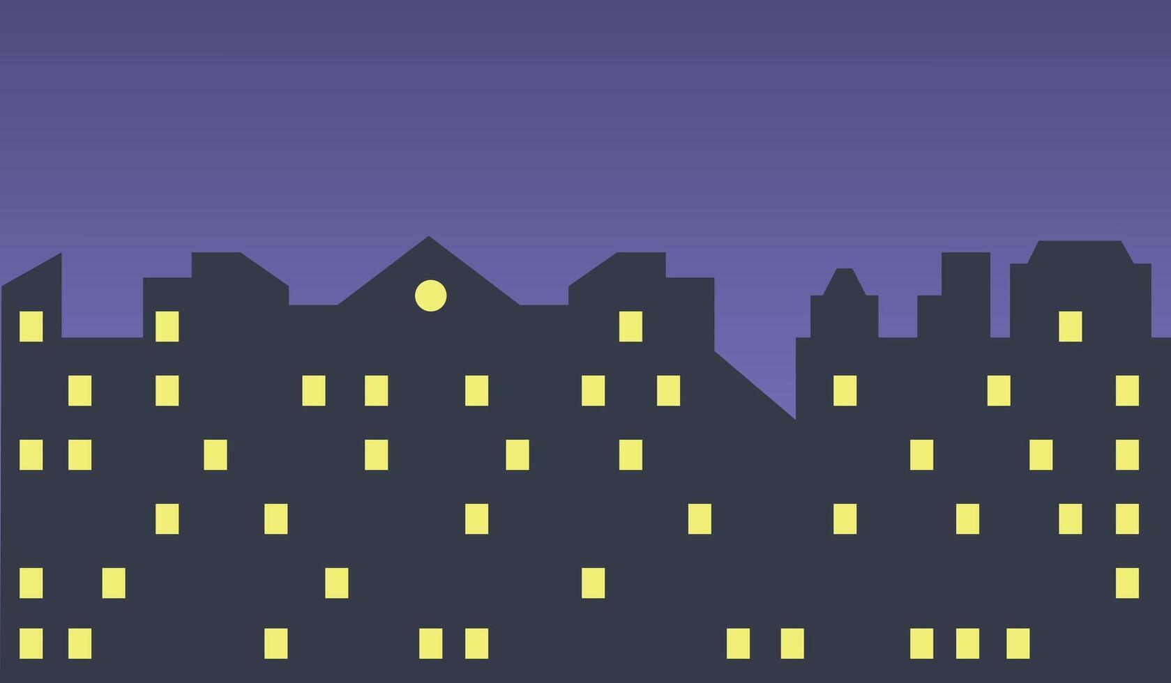 City background in the evening. Panoramic design of evening cityscape for background. Drawing of city skyline buildings. vector