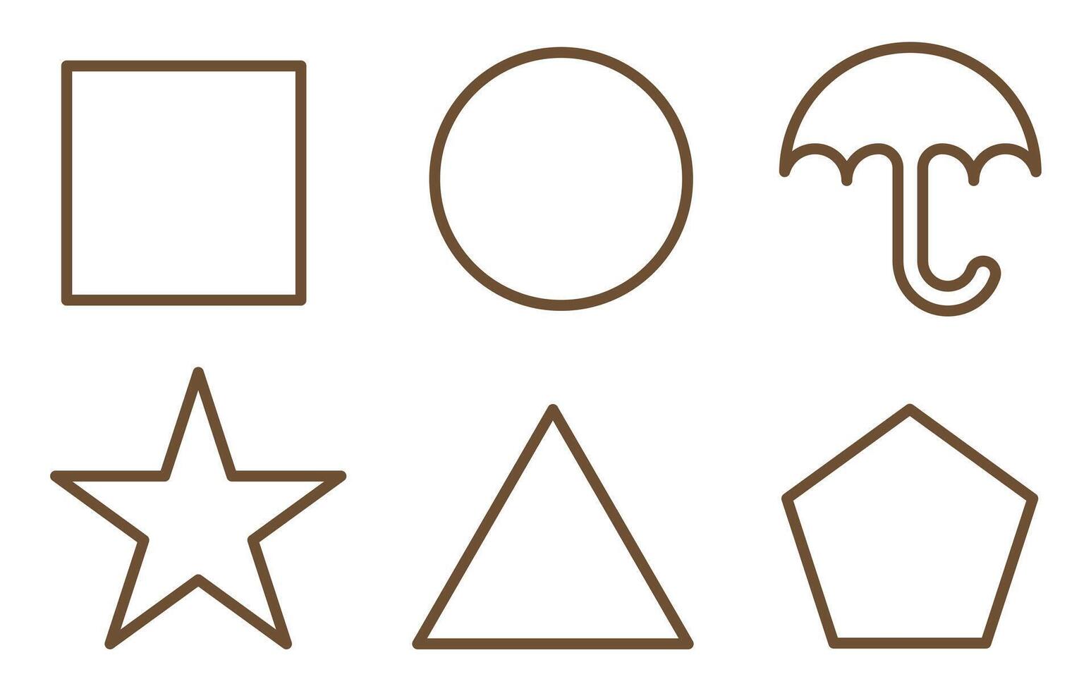 Collection of icons of simple geometric shapes. Geometric shapes thin line. Linear flat style icon. vector