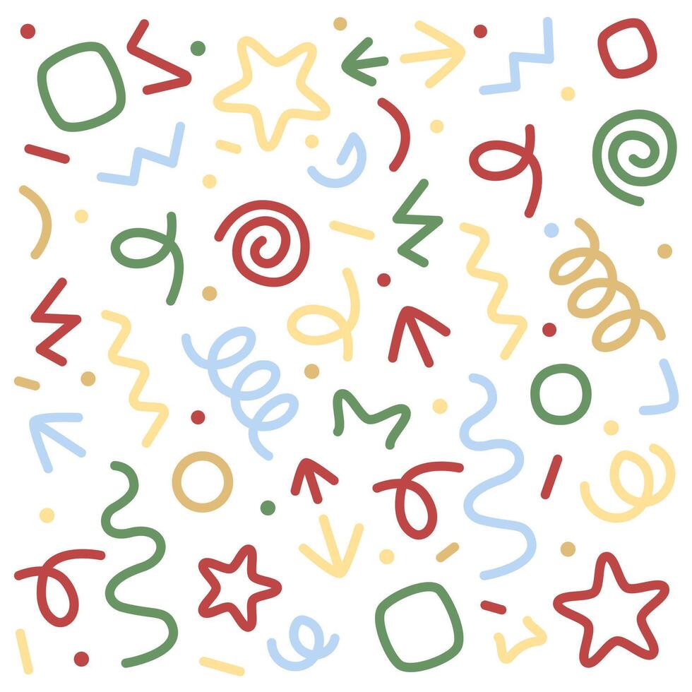 Straight or curly line points in particular direction, springs, symbols. vector
