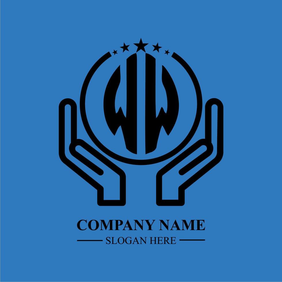 WW initials modern logo design featuring , held within hands vector