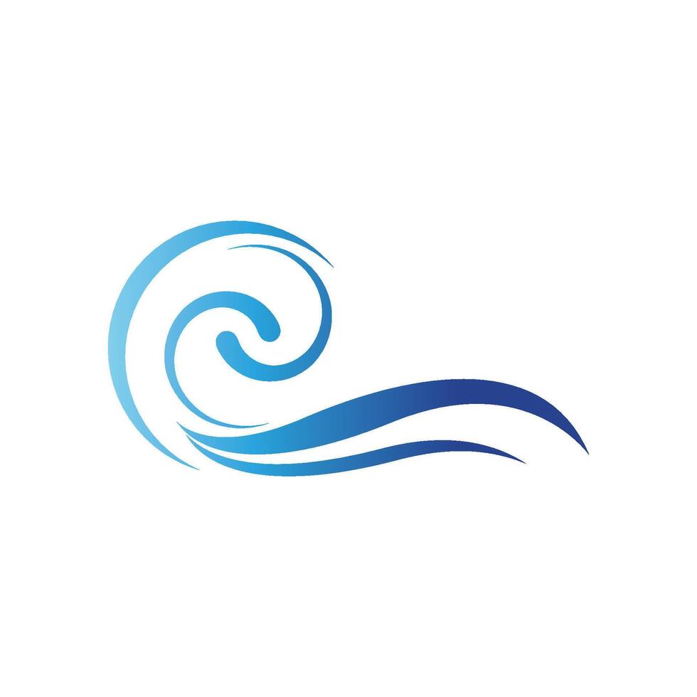 Water wave illustration logo icon vector