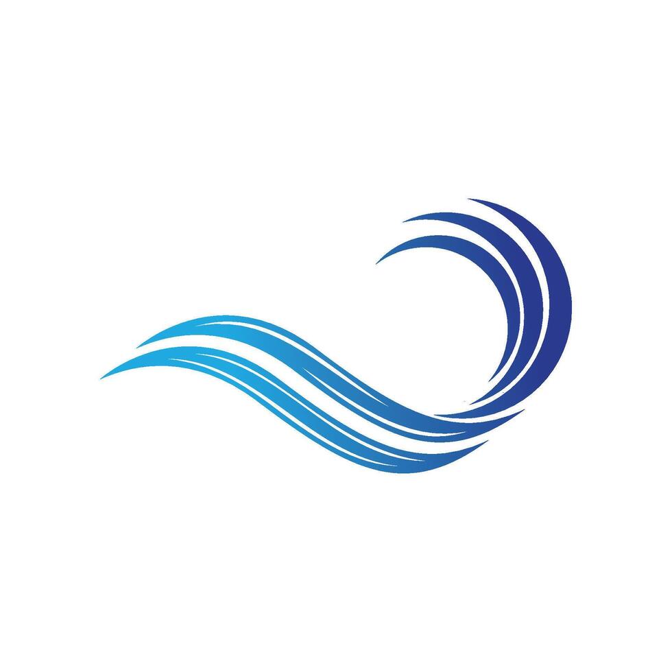 Water wave logo design template illustration vector