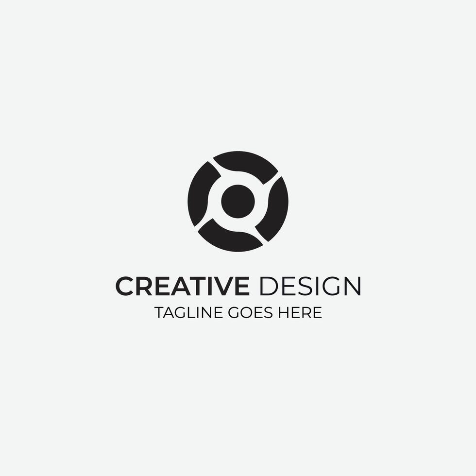 Eye minimal logo design vector