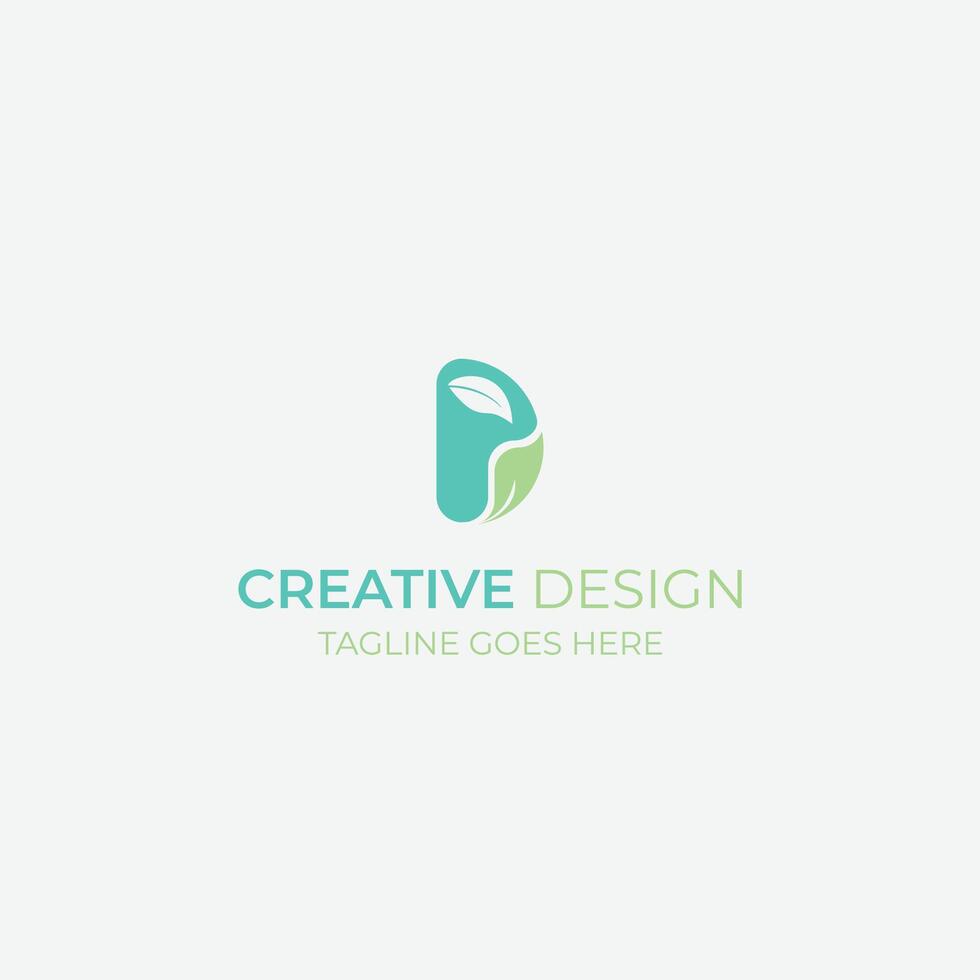 D P logo minimal Design vector