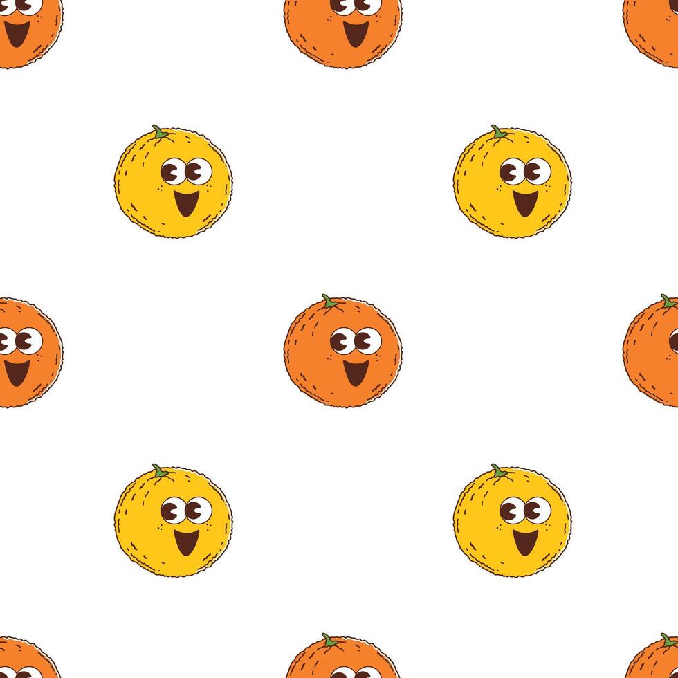 cute hand drawn orange seamless pattern vector