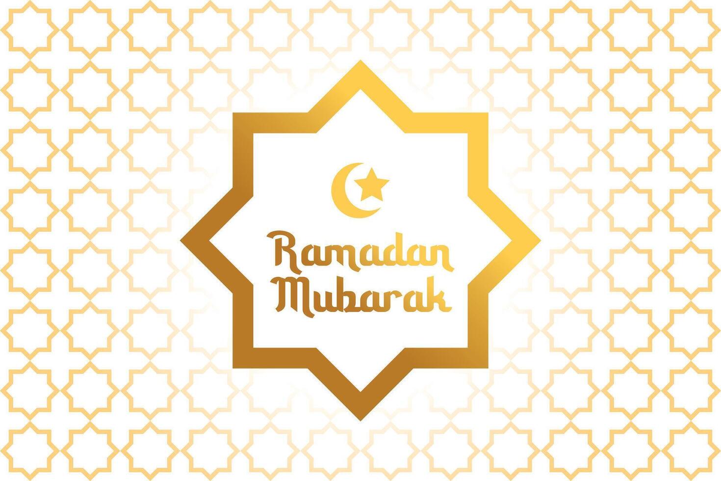 Elegant Ramadan Mubarak banner with star on decorative gold background vector