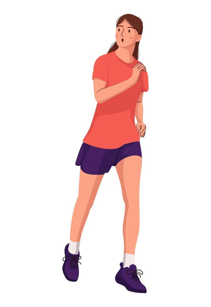 Girl Doing Jogging vector