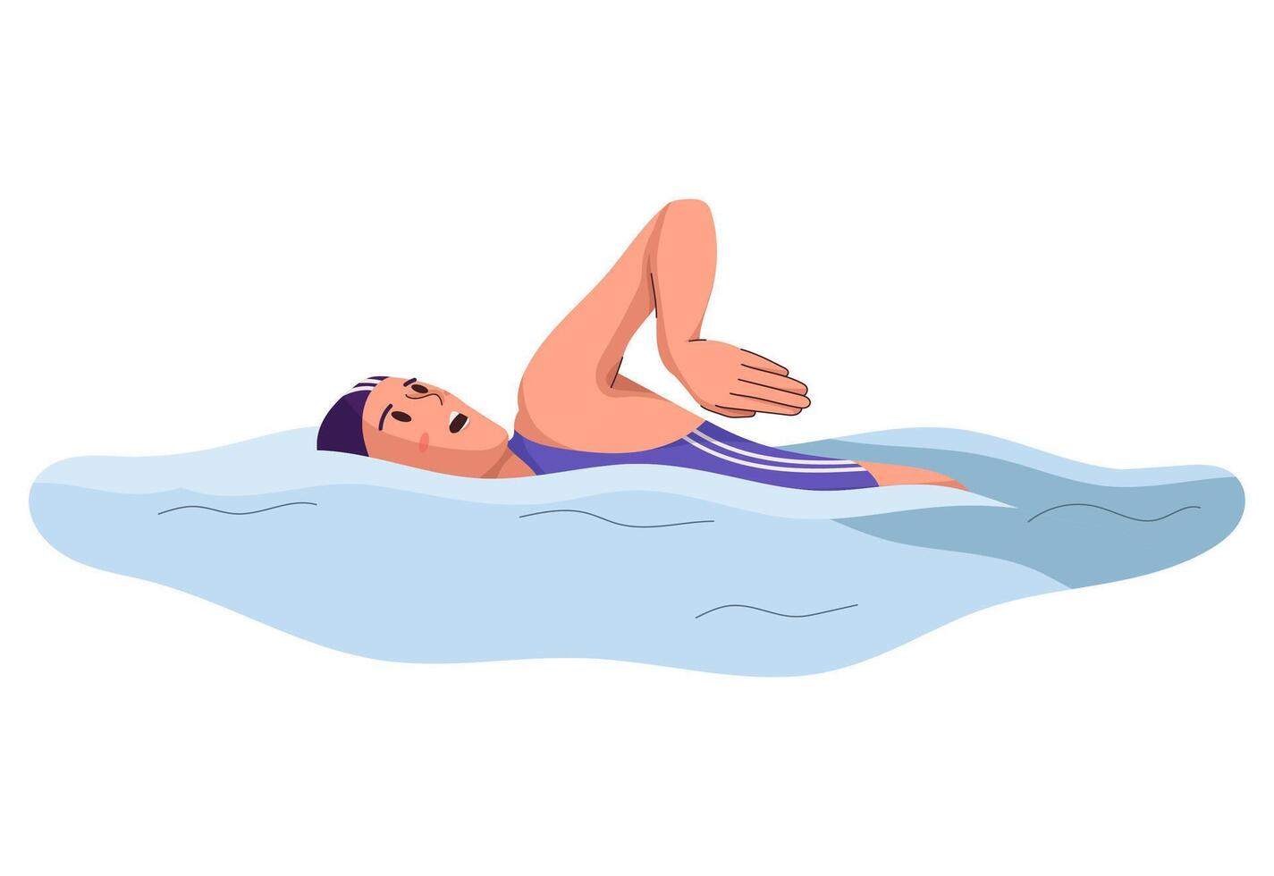 Boy Swim In The Swimming Pool vector