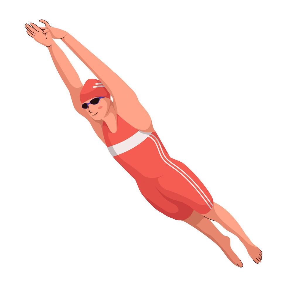 Boy Jump And Swimming vector