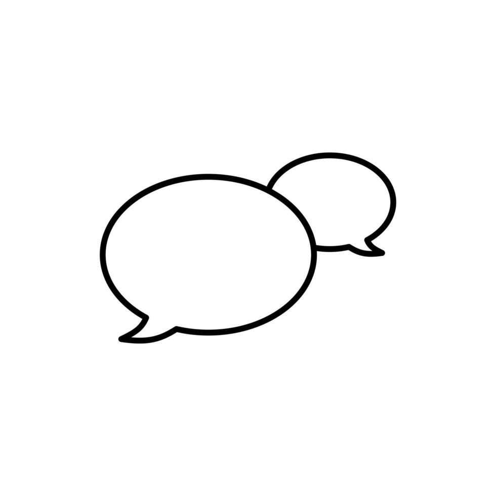 two speech bubbles are shown in a black and white drawing vector