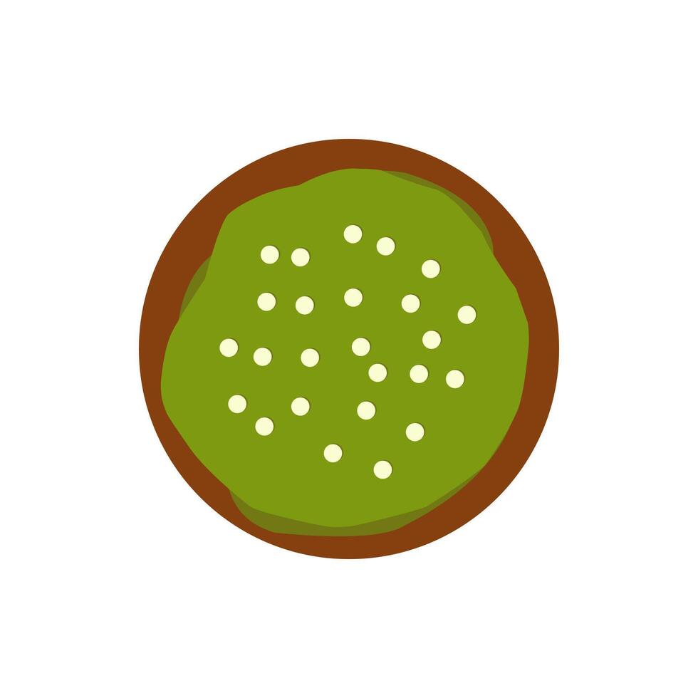 A green fruit with white dots on it vector