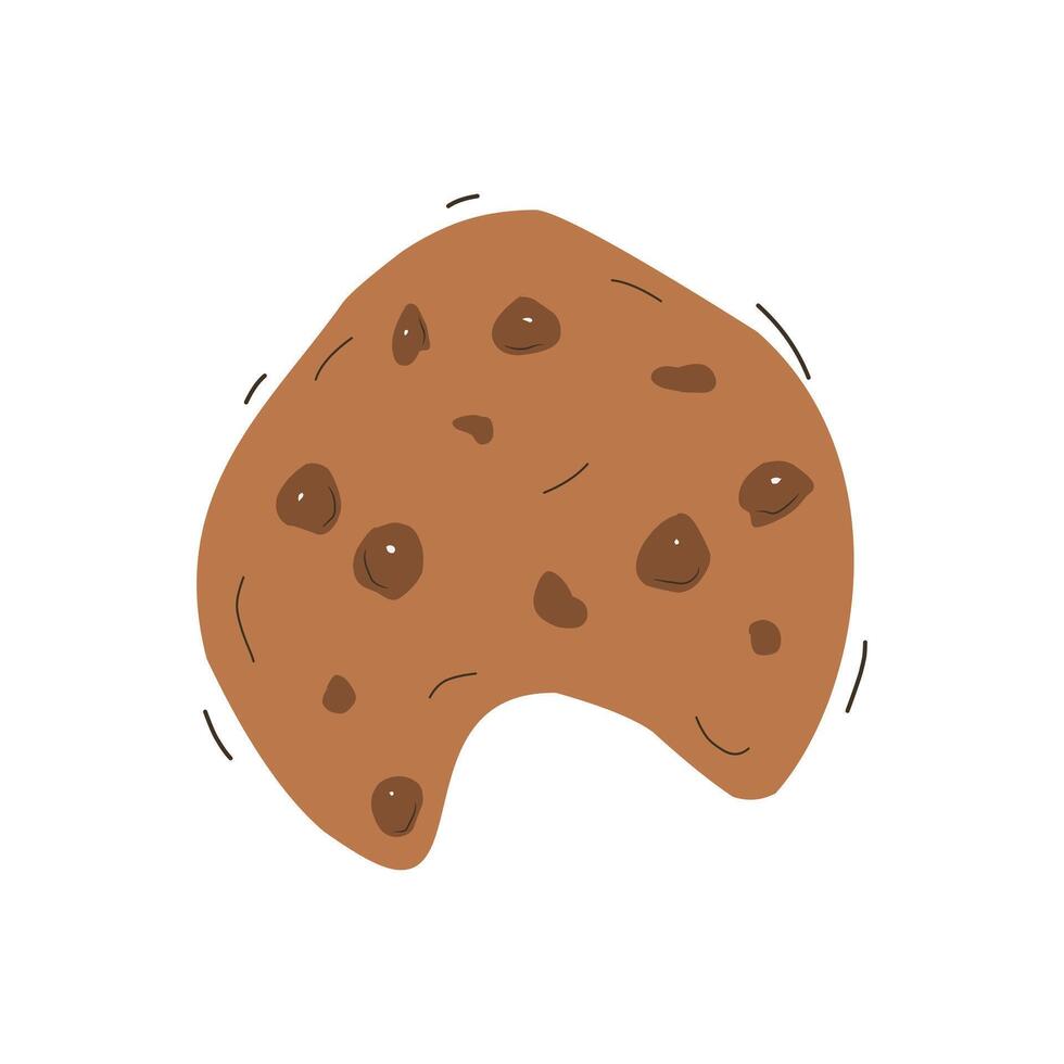 A cookie with a bite taken out of it vector