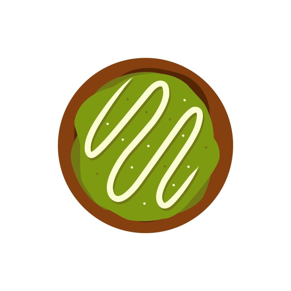 A green smoothie in a bowl with a white swirl vector