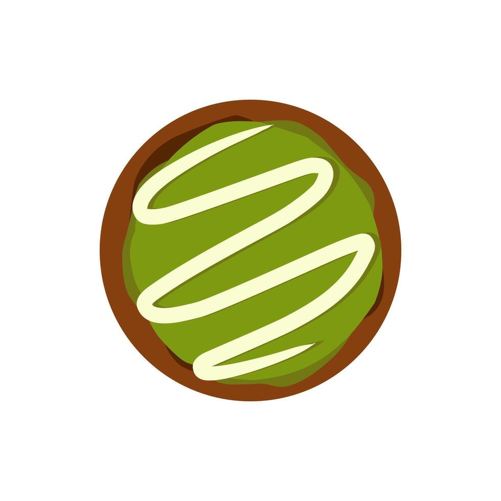 A green and white pastry with a swirl in the middle vector