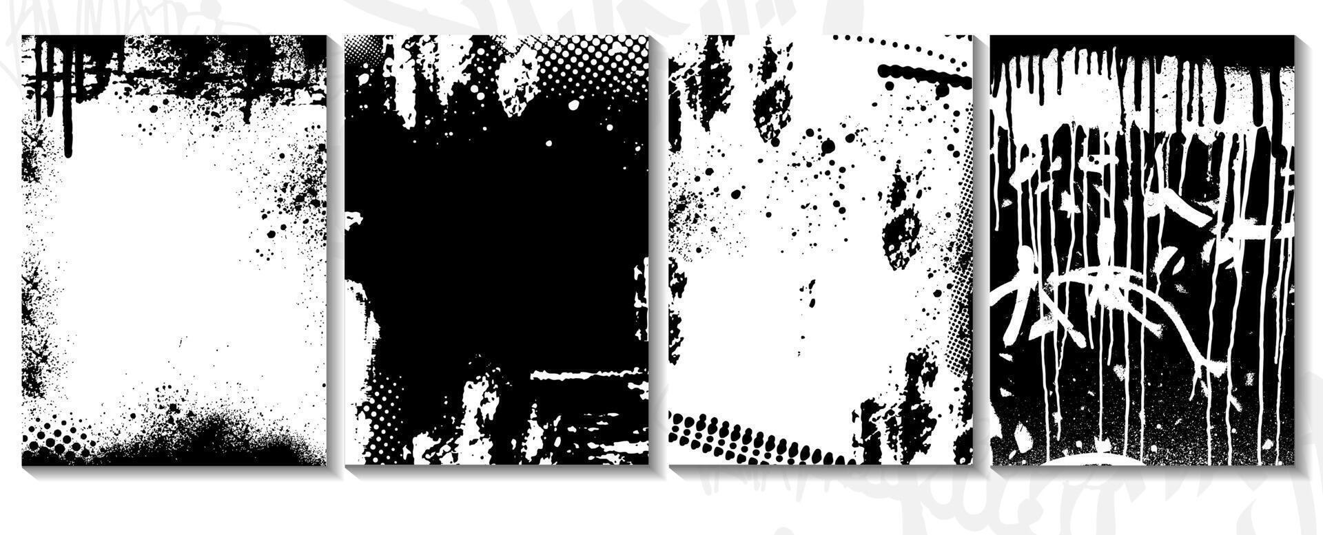 Set of grunge brush dirty background vector