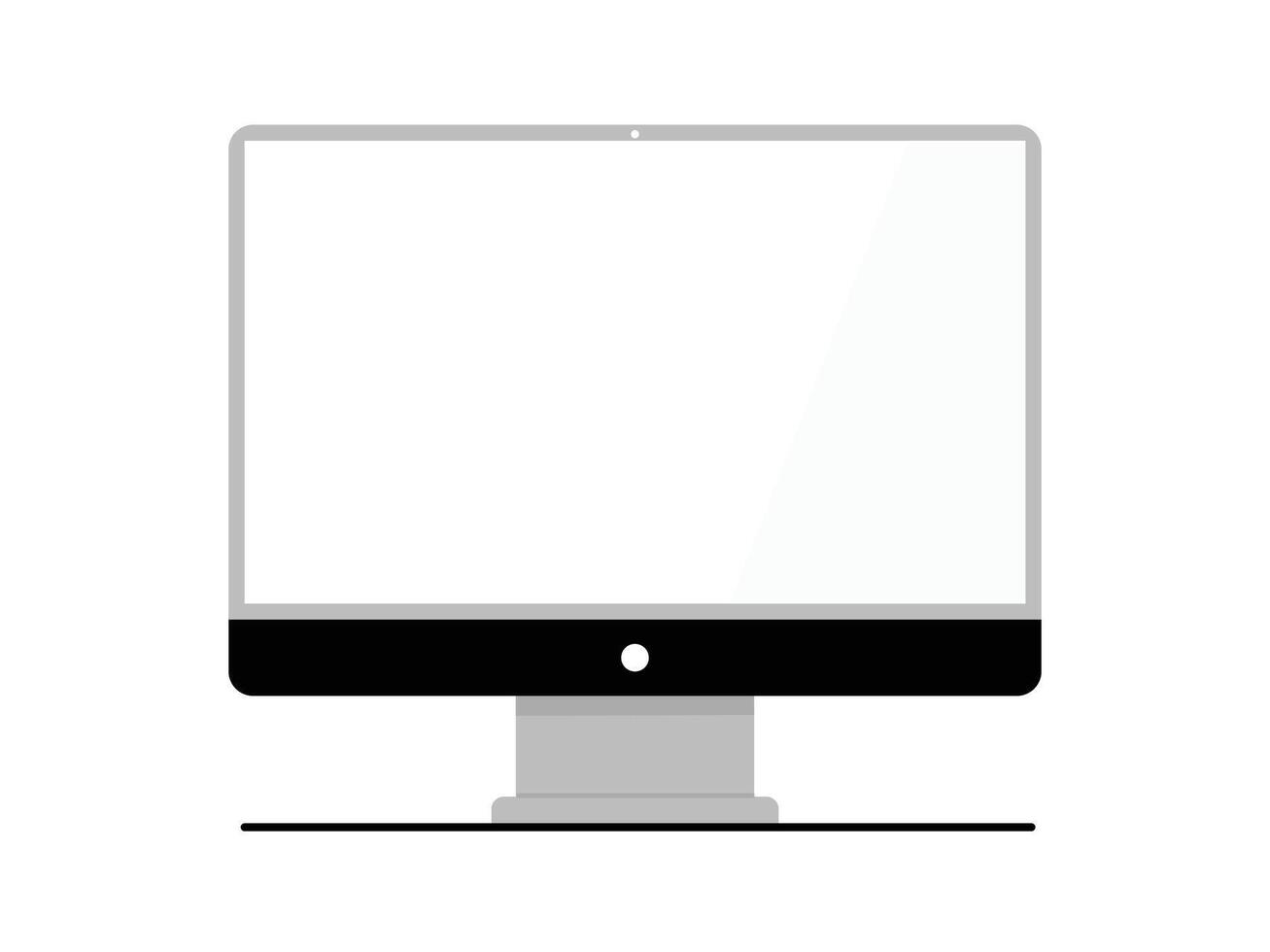Empty digital desktop monitor display flat design vector