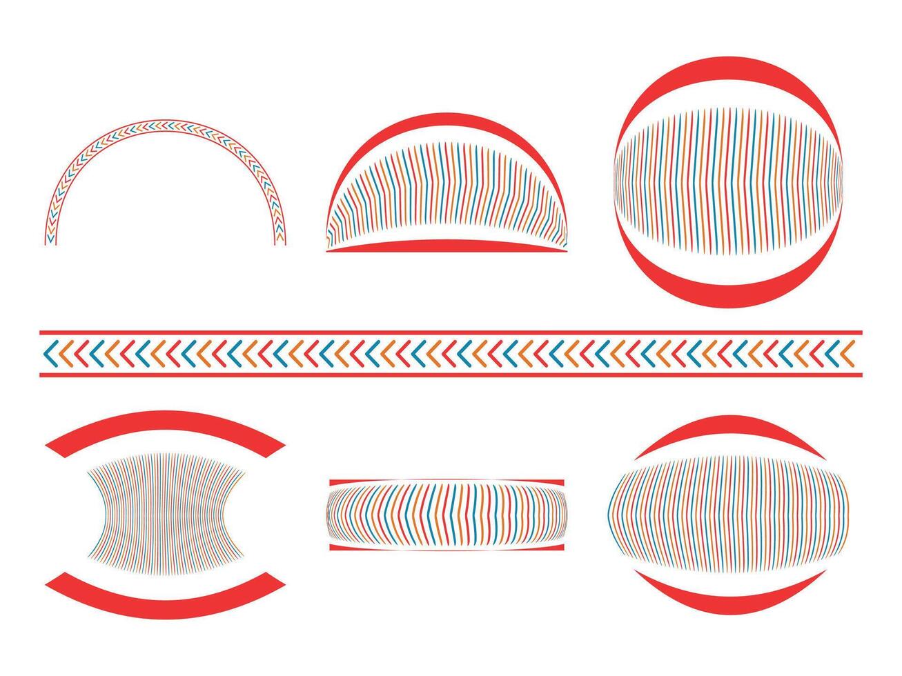 Art of line abstract border frame ethnic flat designs vector