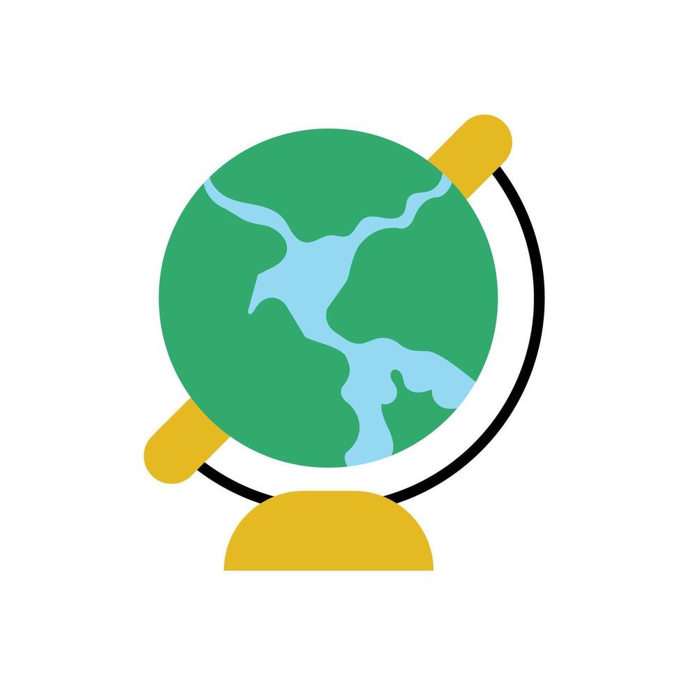 Colourful educational geography globe earth flat icon design vector